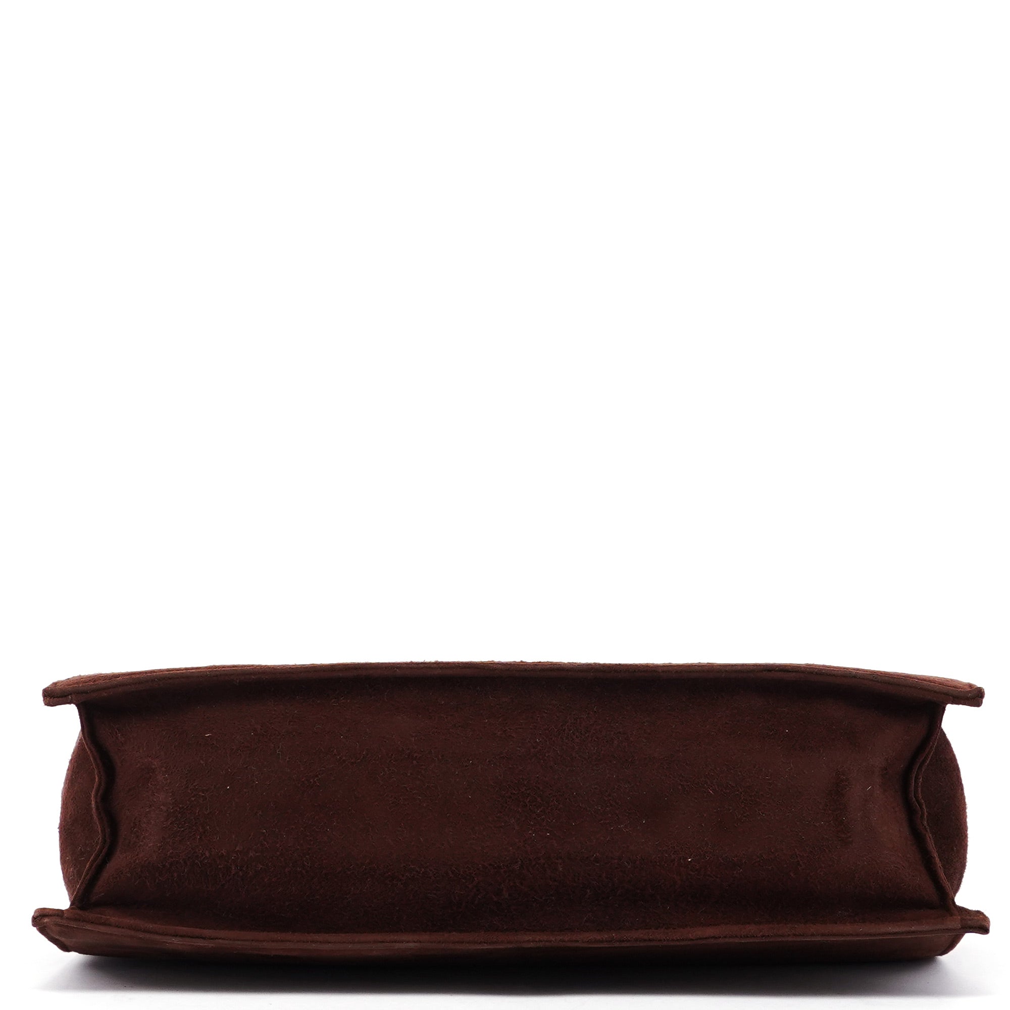 Brown Suede Chain Handle Tote