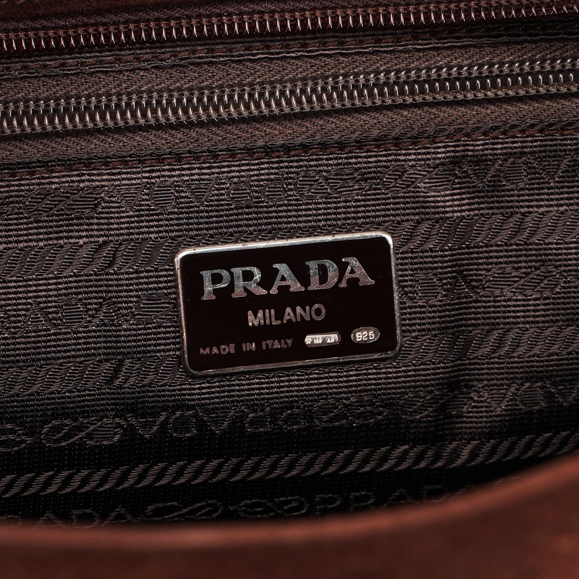 Brown Suede Chain Handle Tote