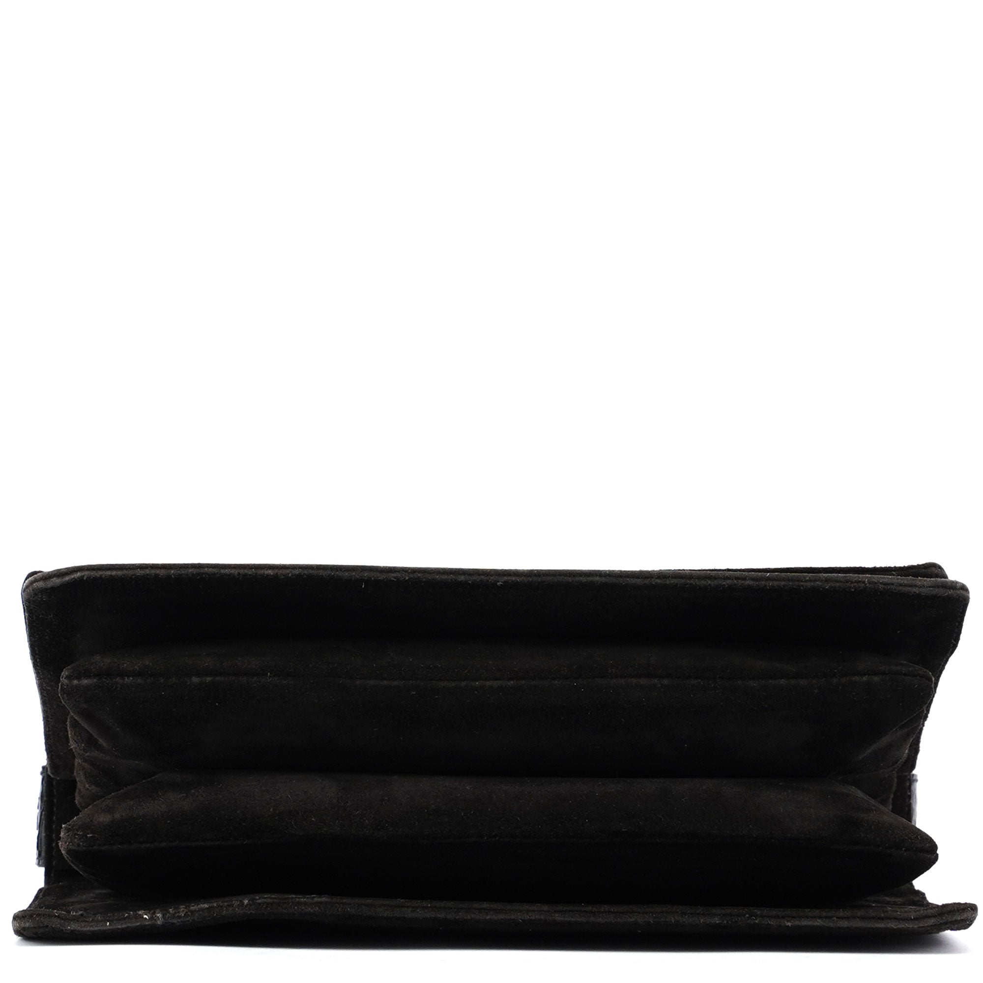 Brown Suede Flap Shoulder Bag