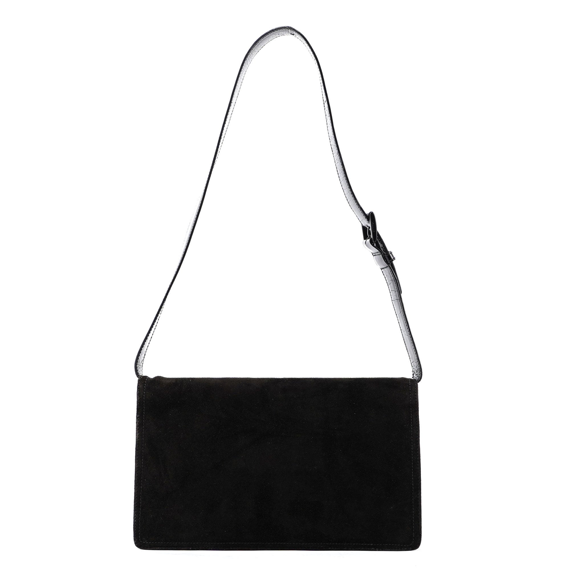 Brown Suede Flap Shoulder Bag