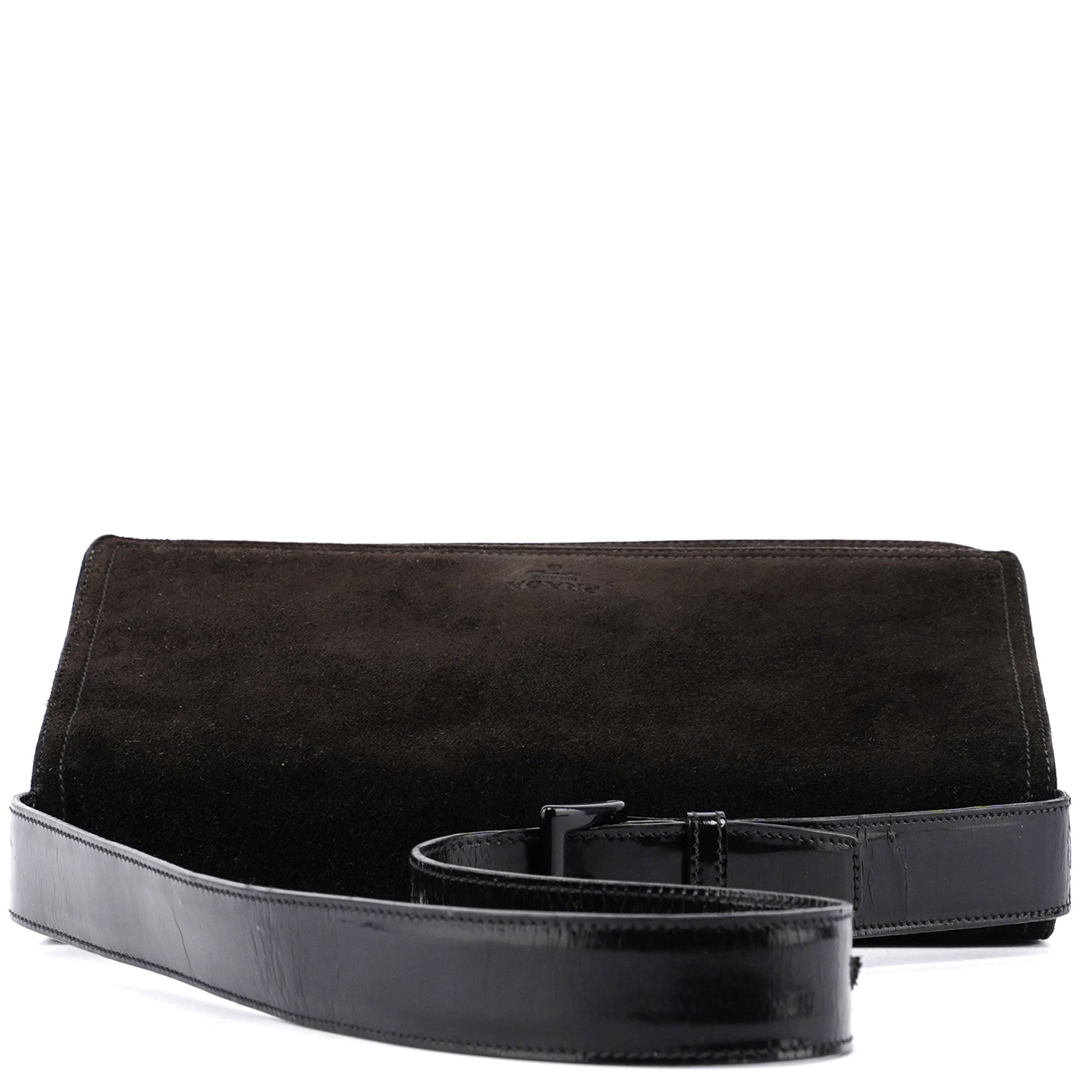 Brown Suede Flap Shoulder Bag