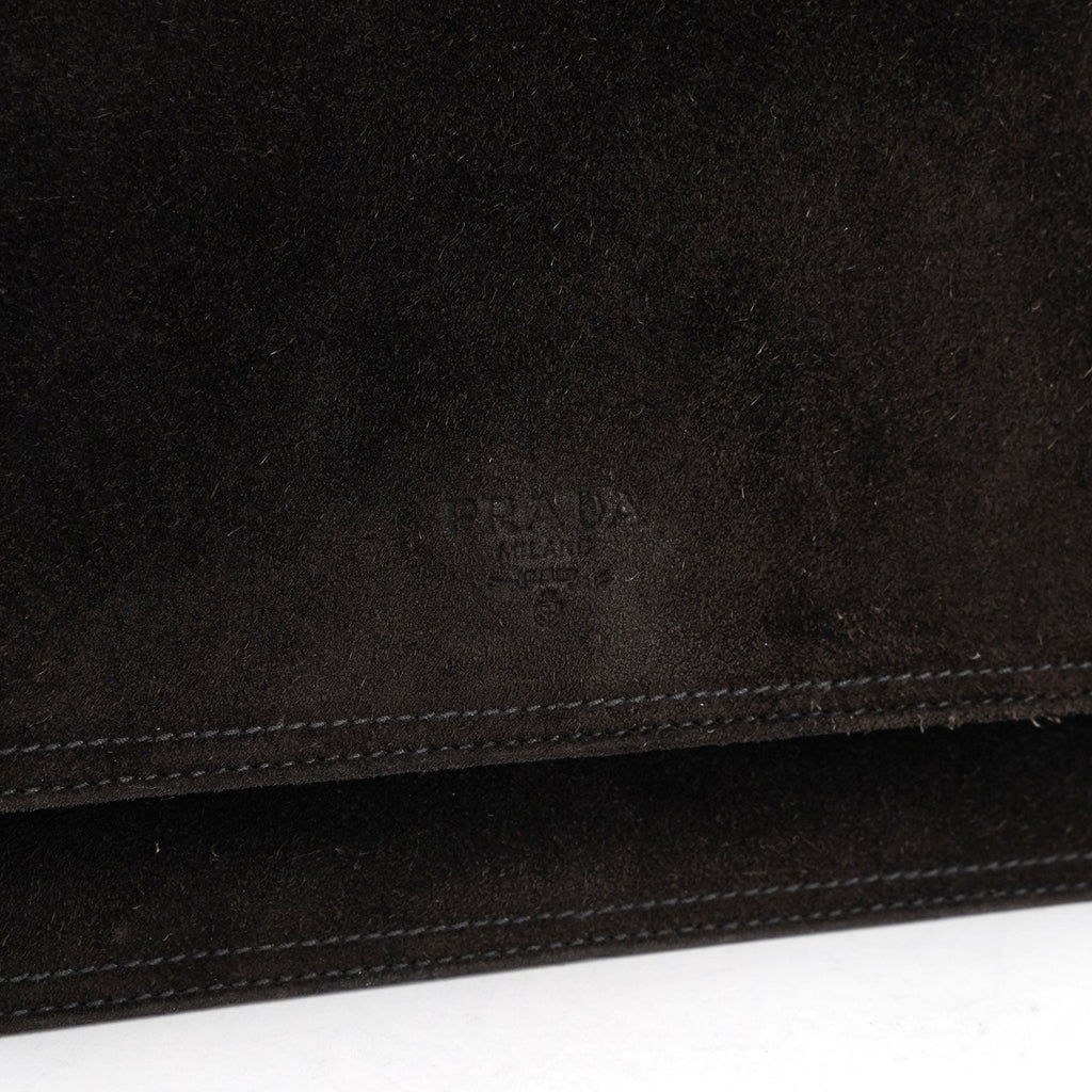 Brown Suede Flap Shoulder Bag