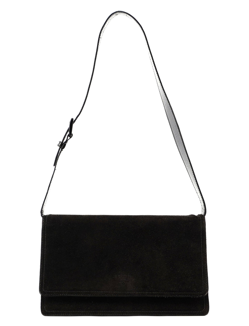 Brown Suede Flap Shoulder Bag