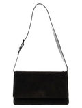Brown Suede Flap Shoulder Bag