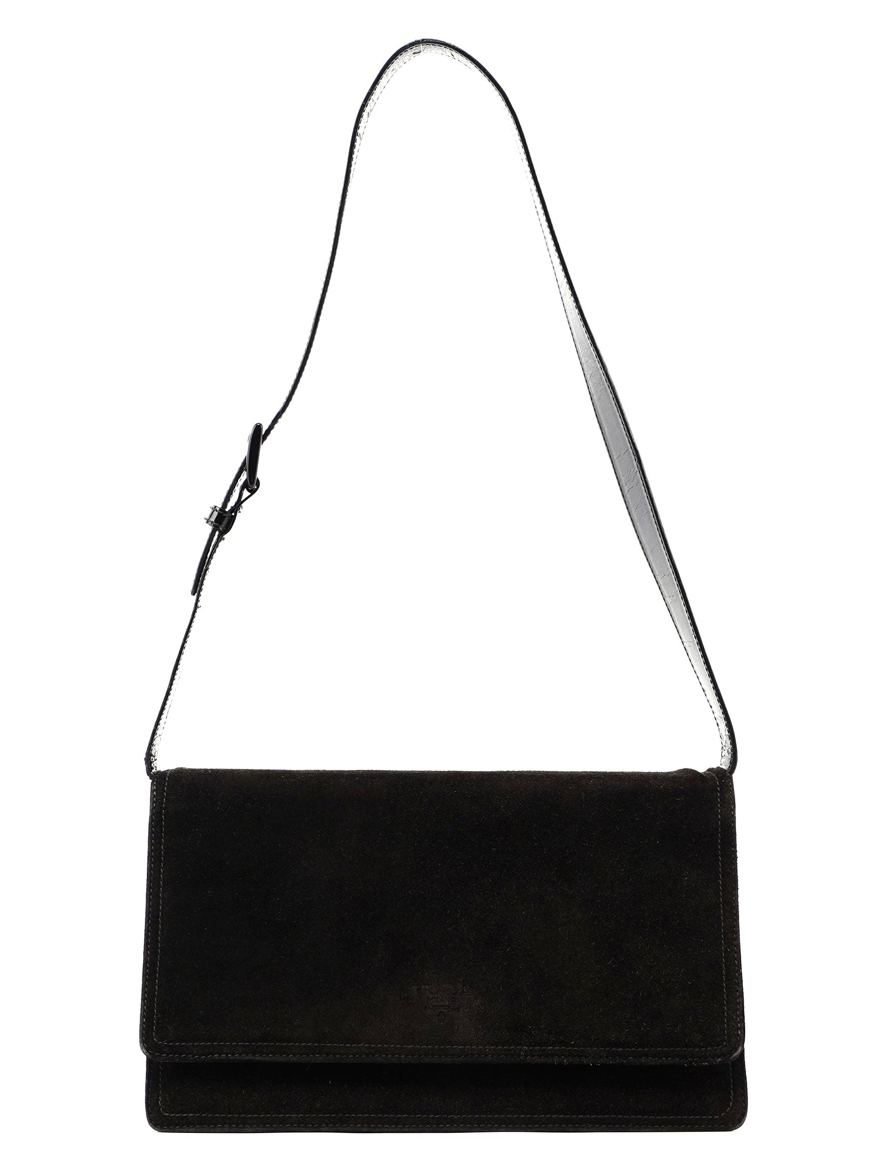 Brown Suede Flap Shoulder Bag