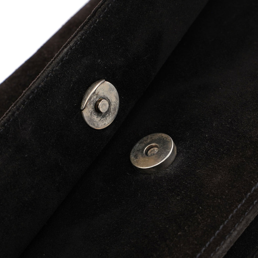 Brown Suede Flap Shoulder Bag
