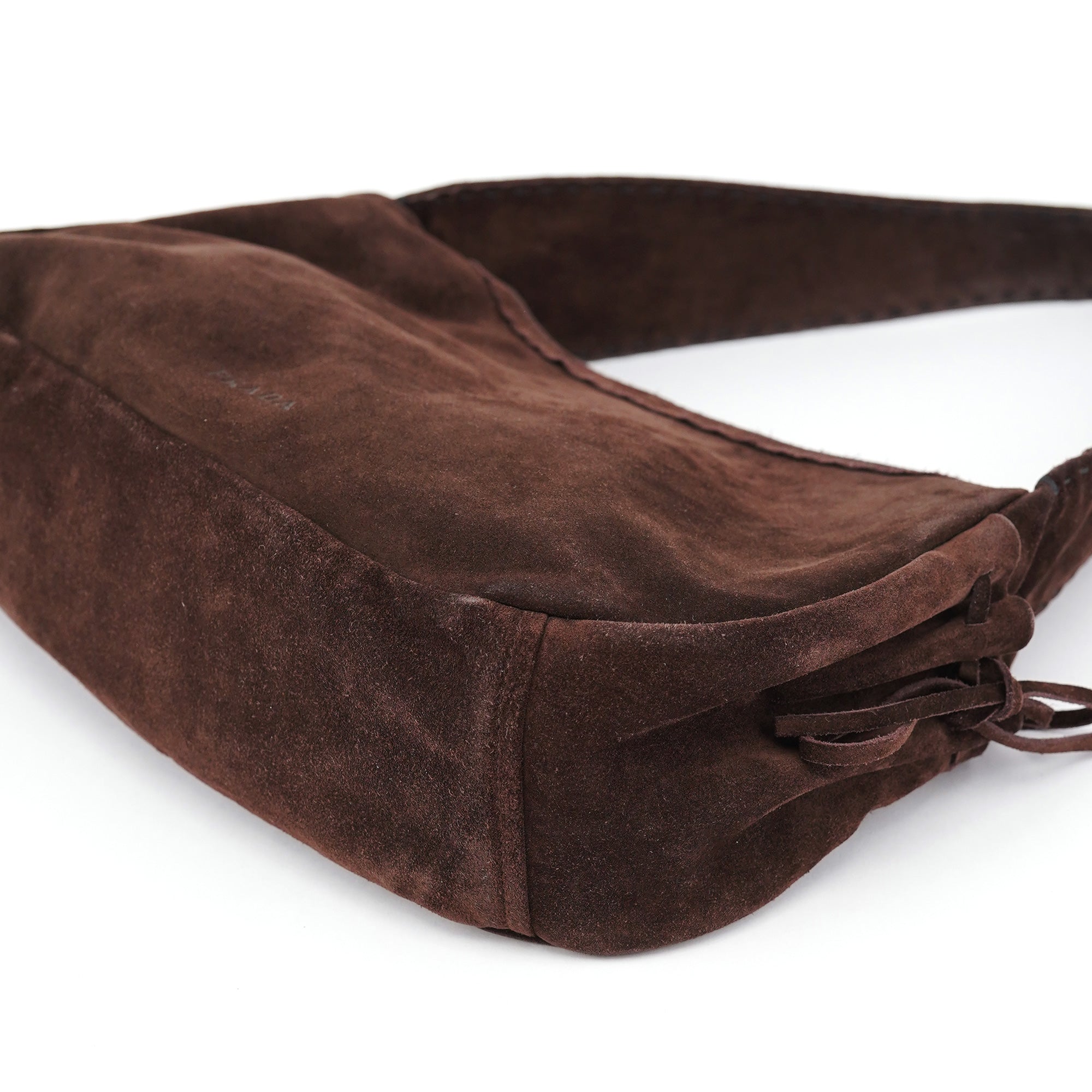 Brown Suede Hobo Shoulder Bag