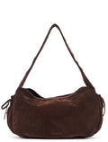 Brown Suede Hobo Shoulder Bag