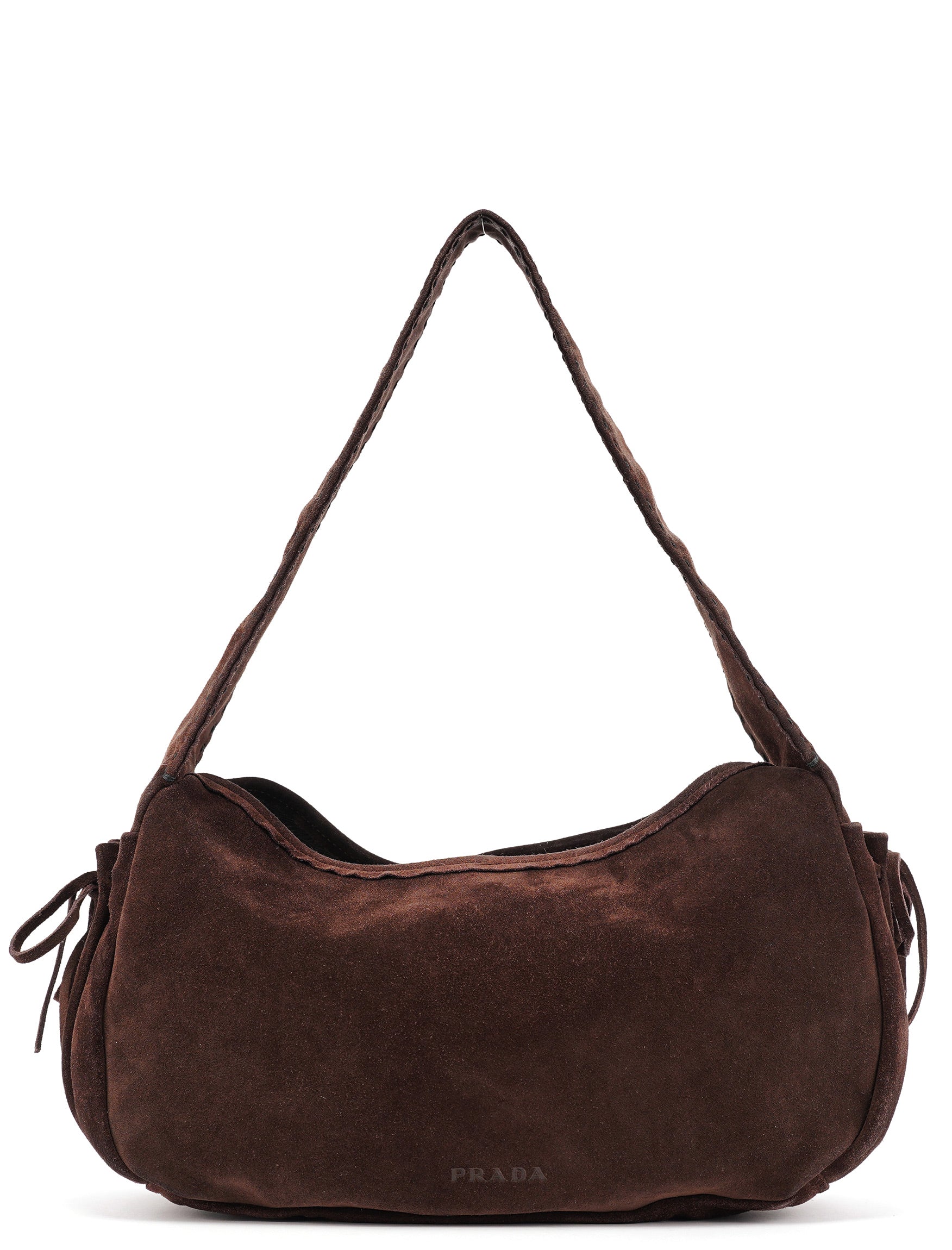 Brown Suede Hobo Shoulder Bag
