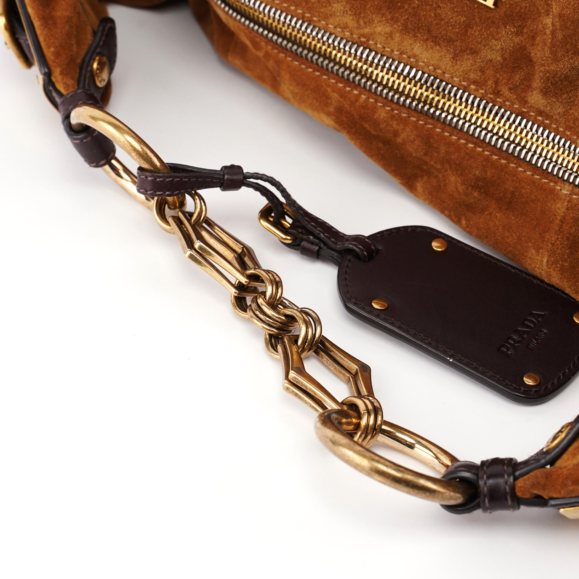 Brown Suede Hobo Shoulder Bag