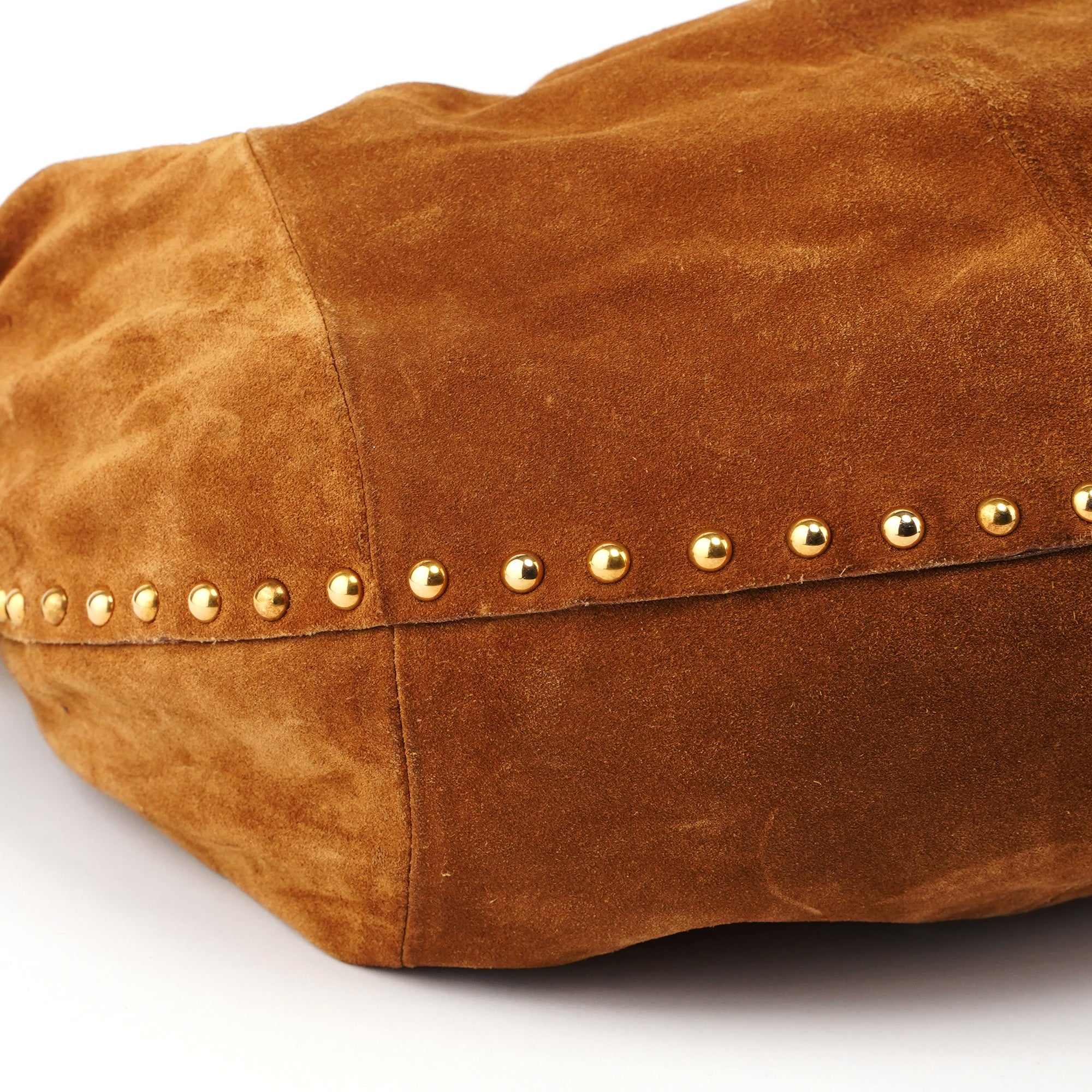 Brown Suede Hobo Shoulder Bag
