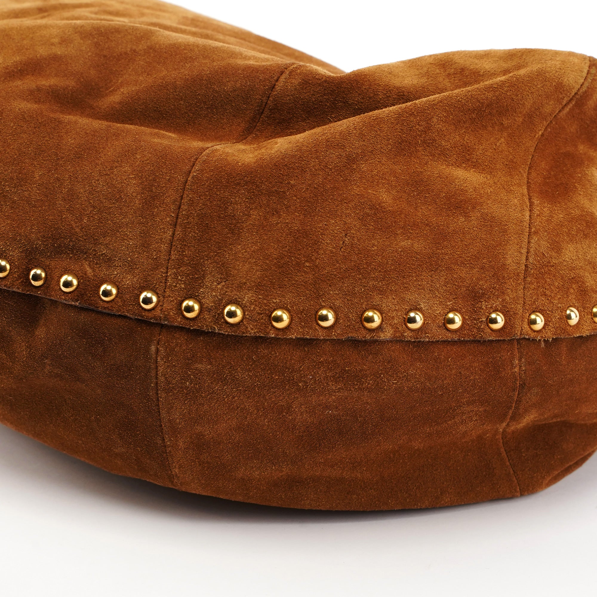 Brown Suede Hobo Shoulder Bag