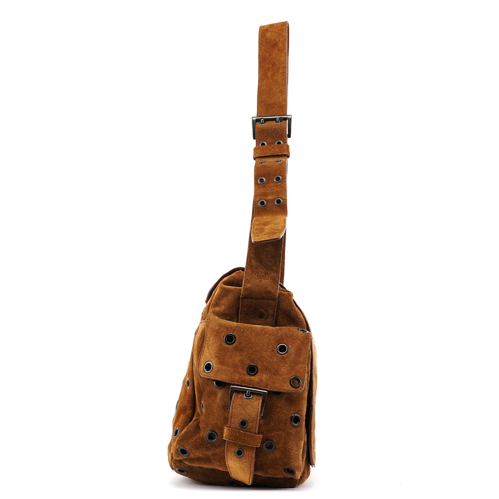 Brown Suede Shoulder Bag