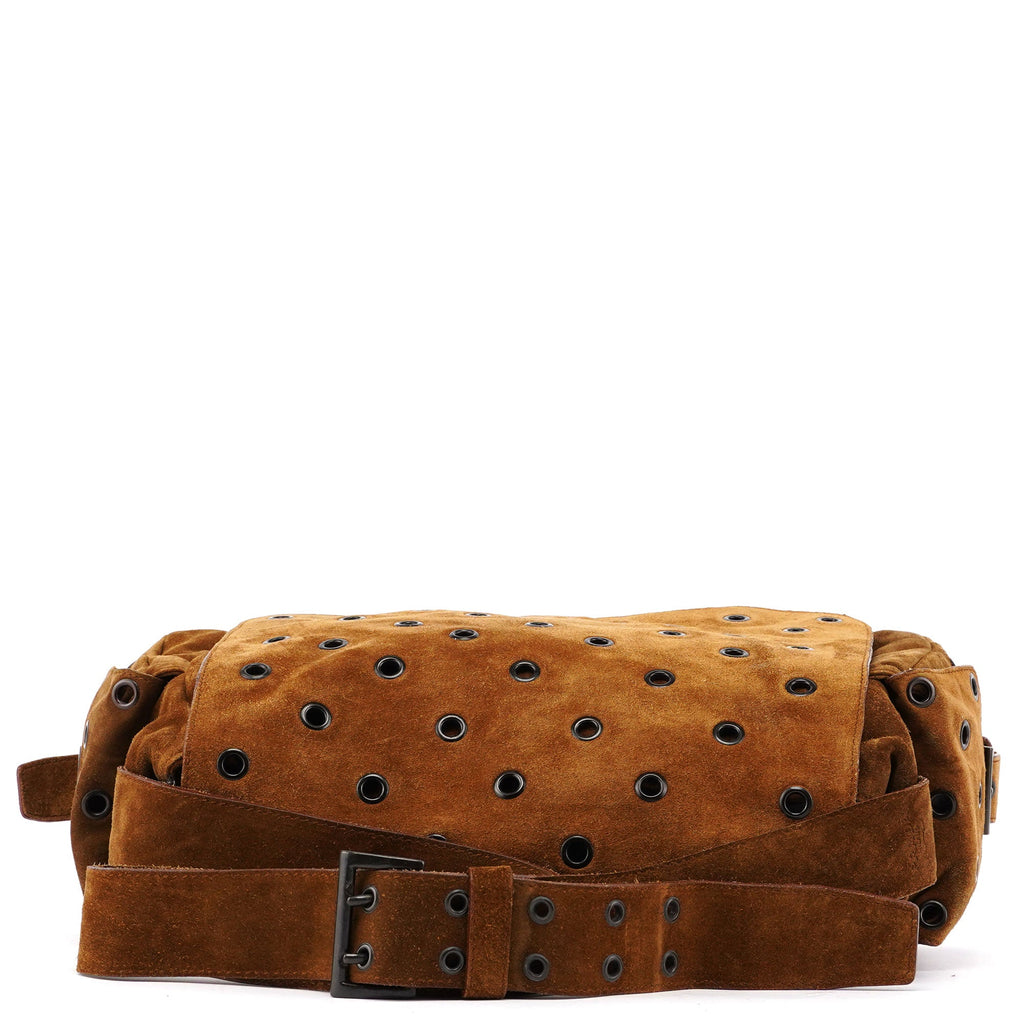 Brown Suede Shoulder Bag