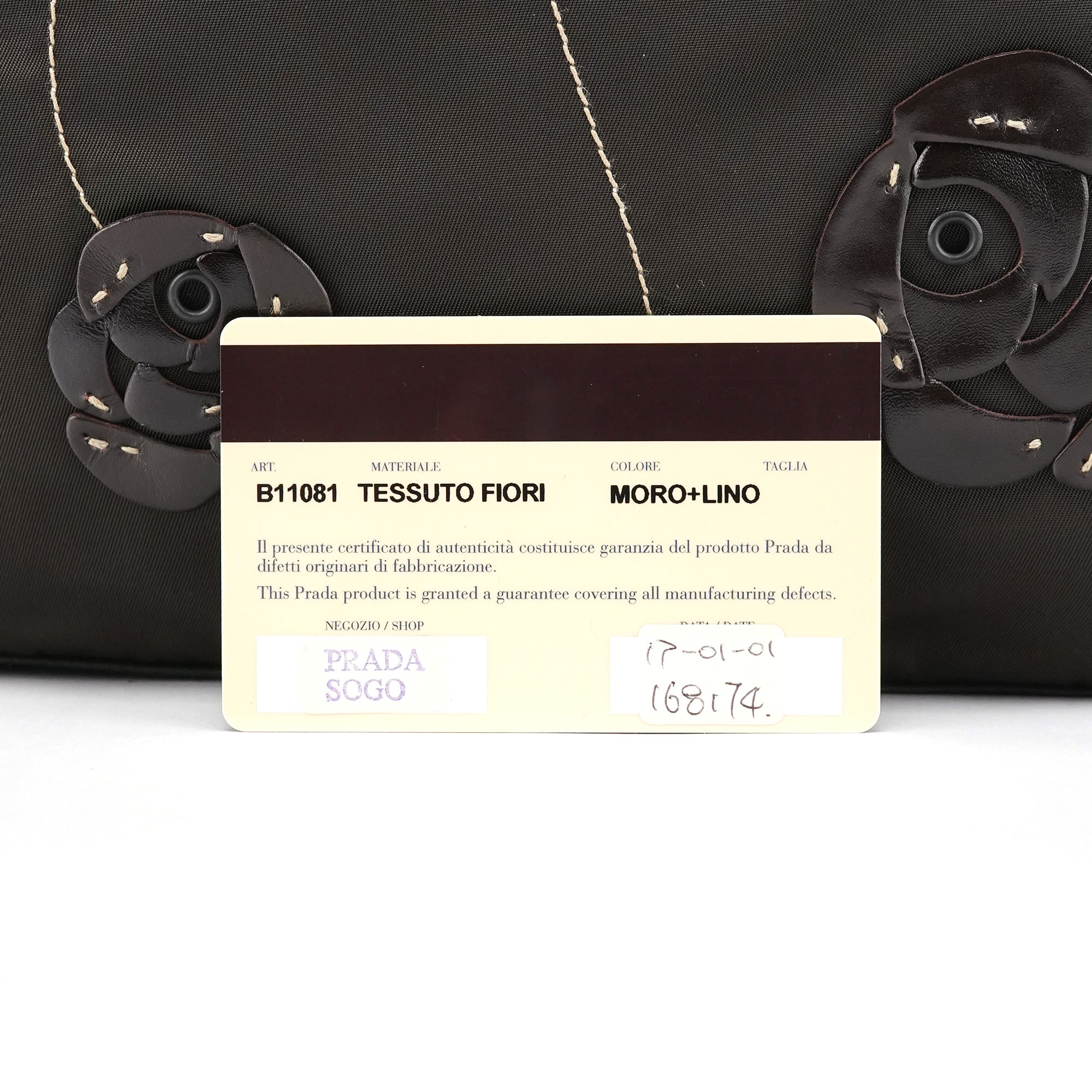 Brown Tessuto Floral Appliqué Shoulder Bag