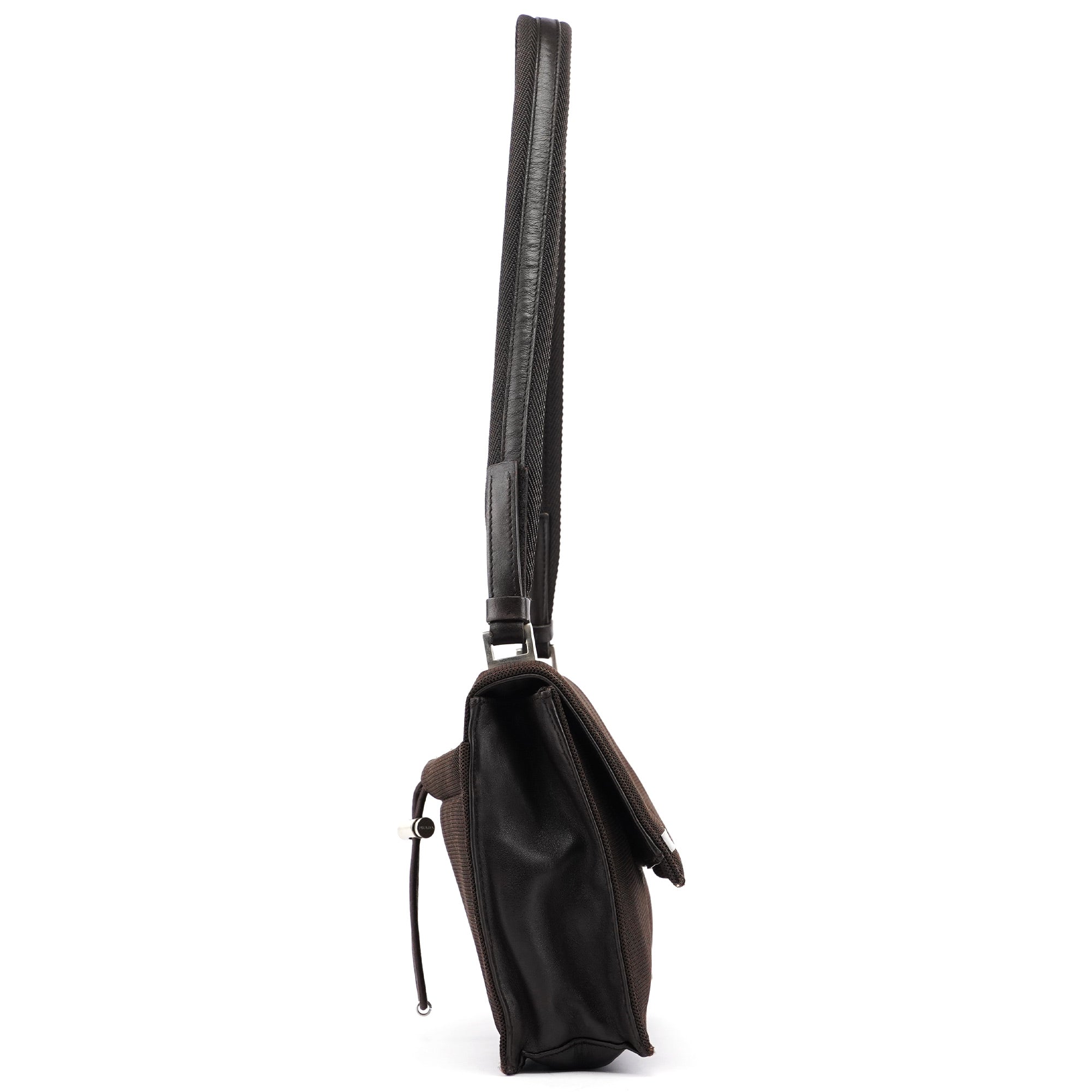 Brown Tessuto Mesh Sport Hobo Bag