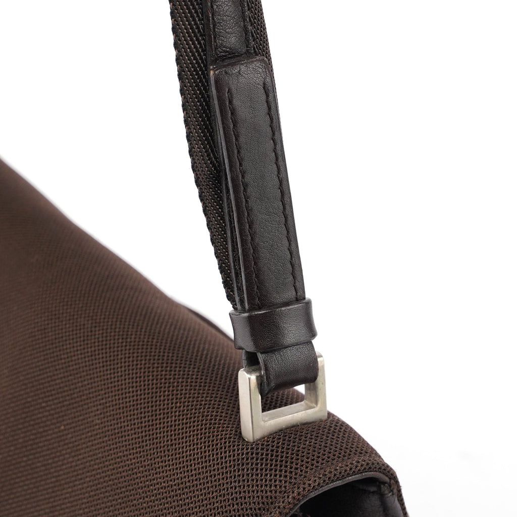 Brown Tessuto Mesh Sport Hobo Bag