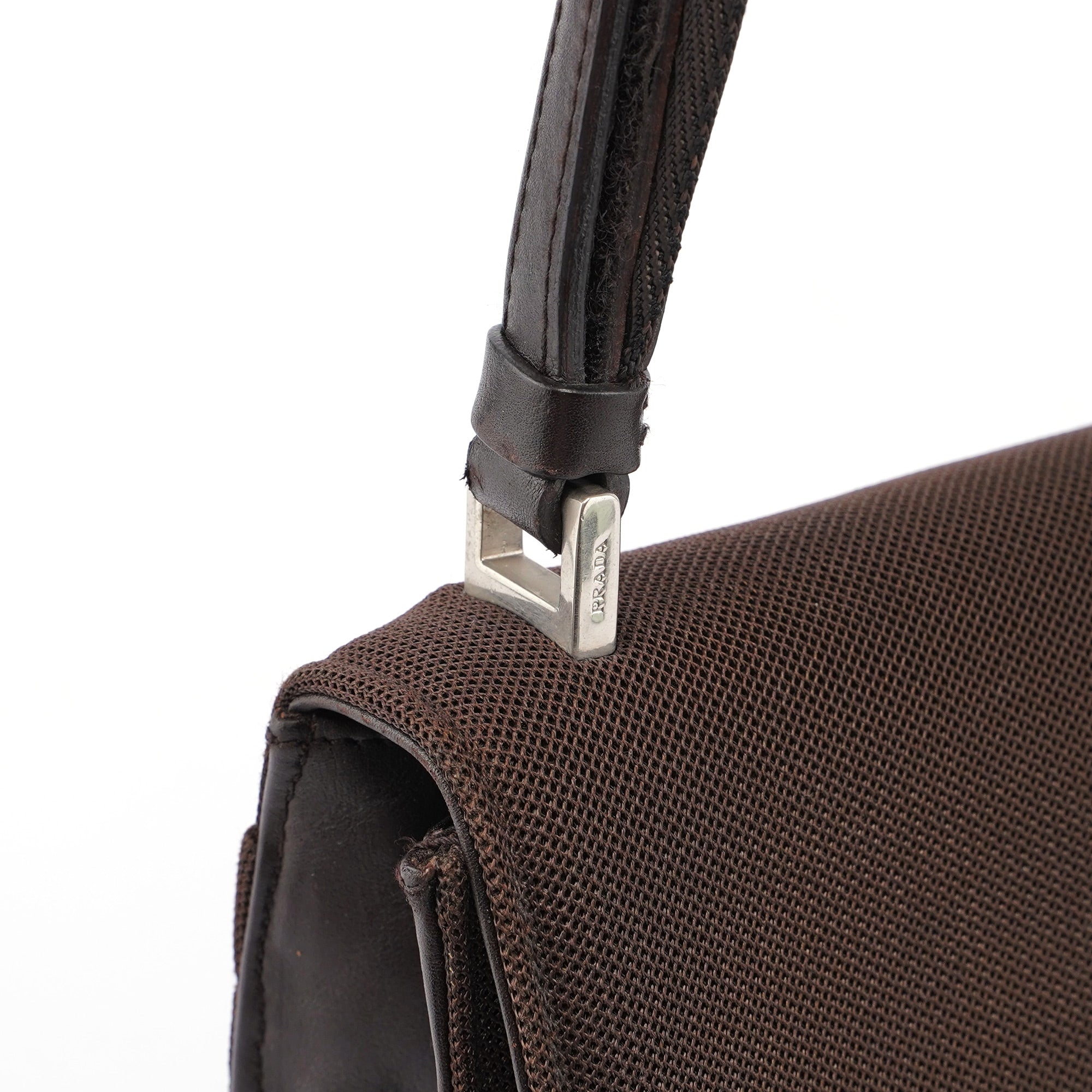 Brown Tessuto Mesh Sport Hobo Bag