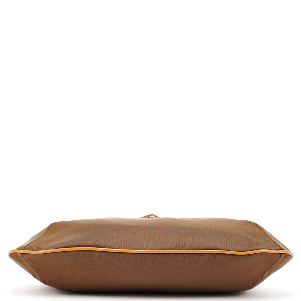 Brown Tessuto Nylon Wood Link Shoulder Bag