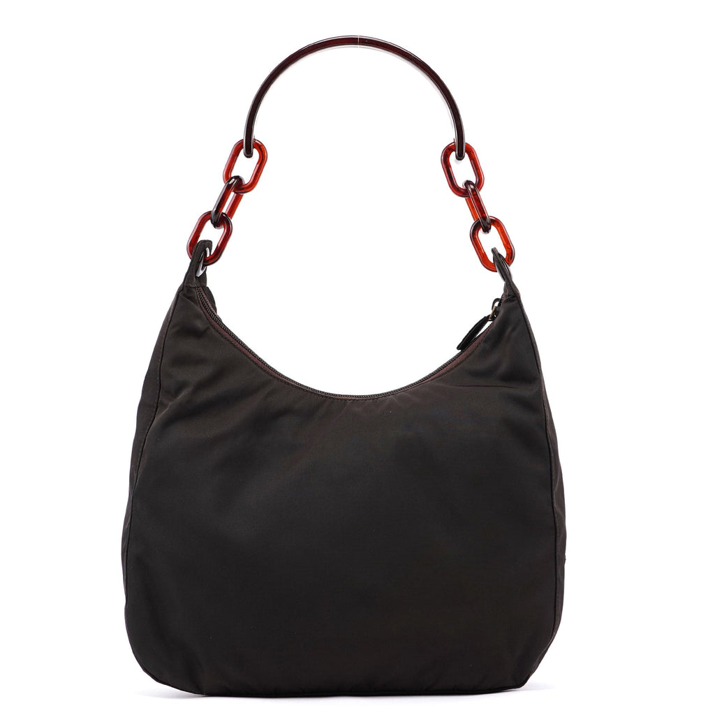 Brown Tessuto Plastic Shoulder Bag