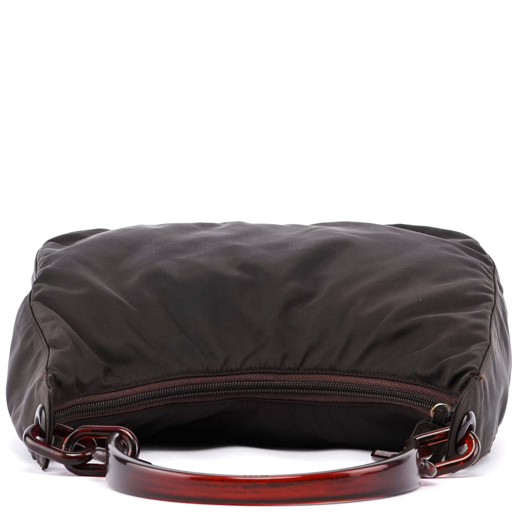 Brown Tessuto Plastic Shoulder Bag
