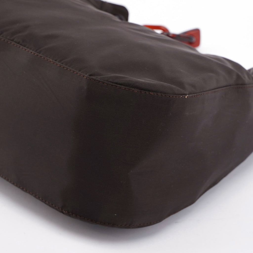 Brown Tessuto Plastic Shoulder Bag