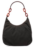 Brown Tessuto Plastic Shoulder Bag