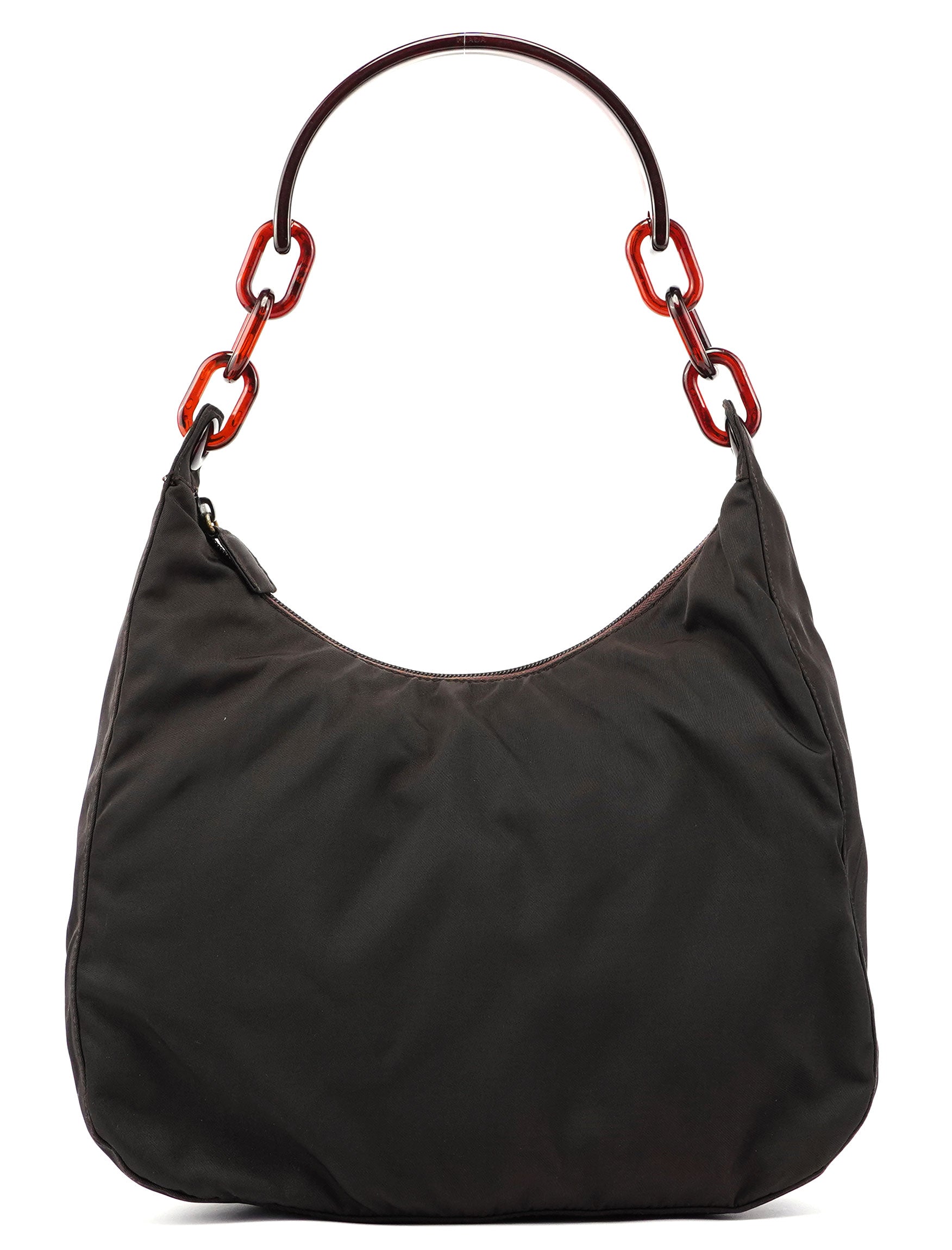 Brown Tessuto Plastic Shoulder Bag