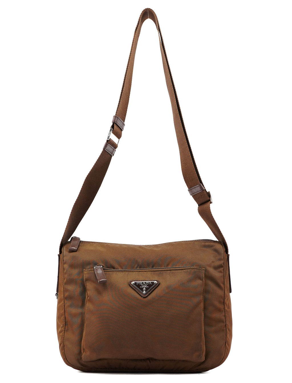 Brown Tessuto Saffiano Crossbody Bag
