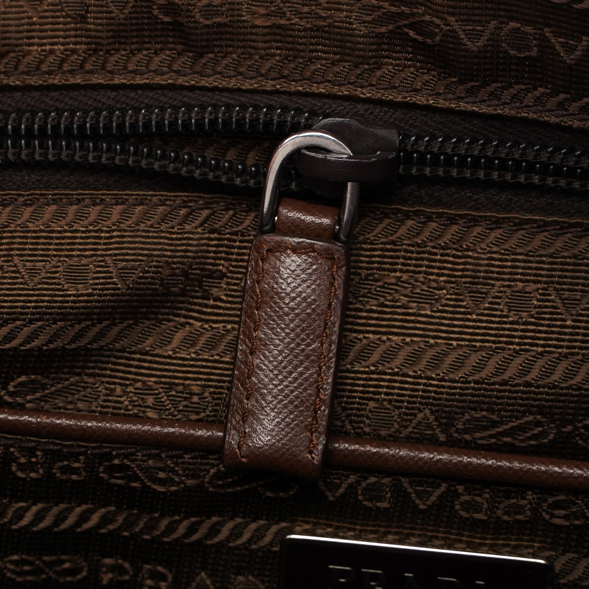 Brown Tessuto Saffiano Crossbody Bag