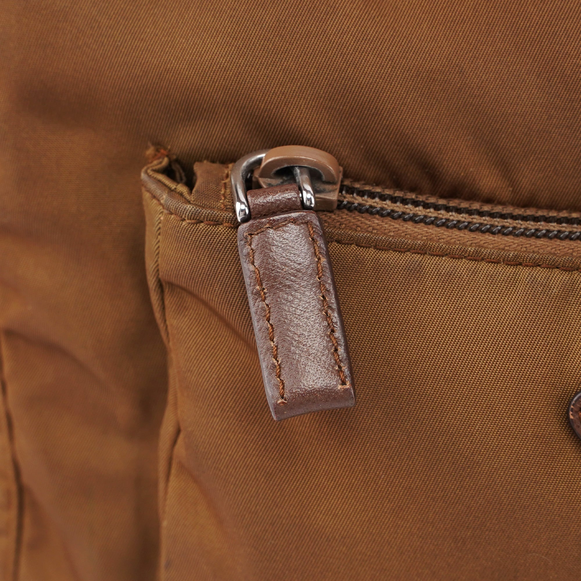 Brown Tessuto Saffiano Crossbody Bag