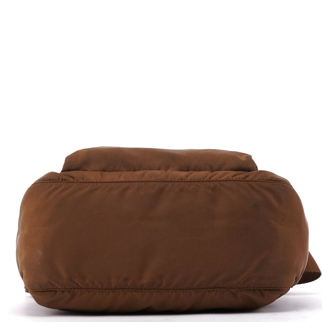 Brown Tessuto Saffiano Crossbody Bag