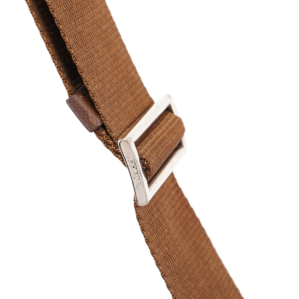 Brown Tessuto Saffiano Crossbody Bag