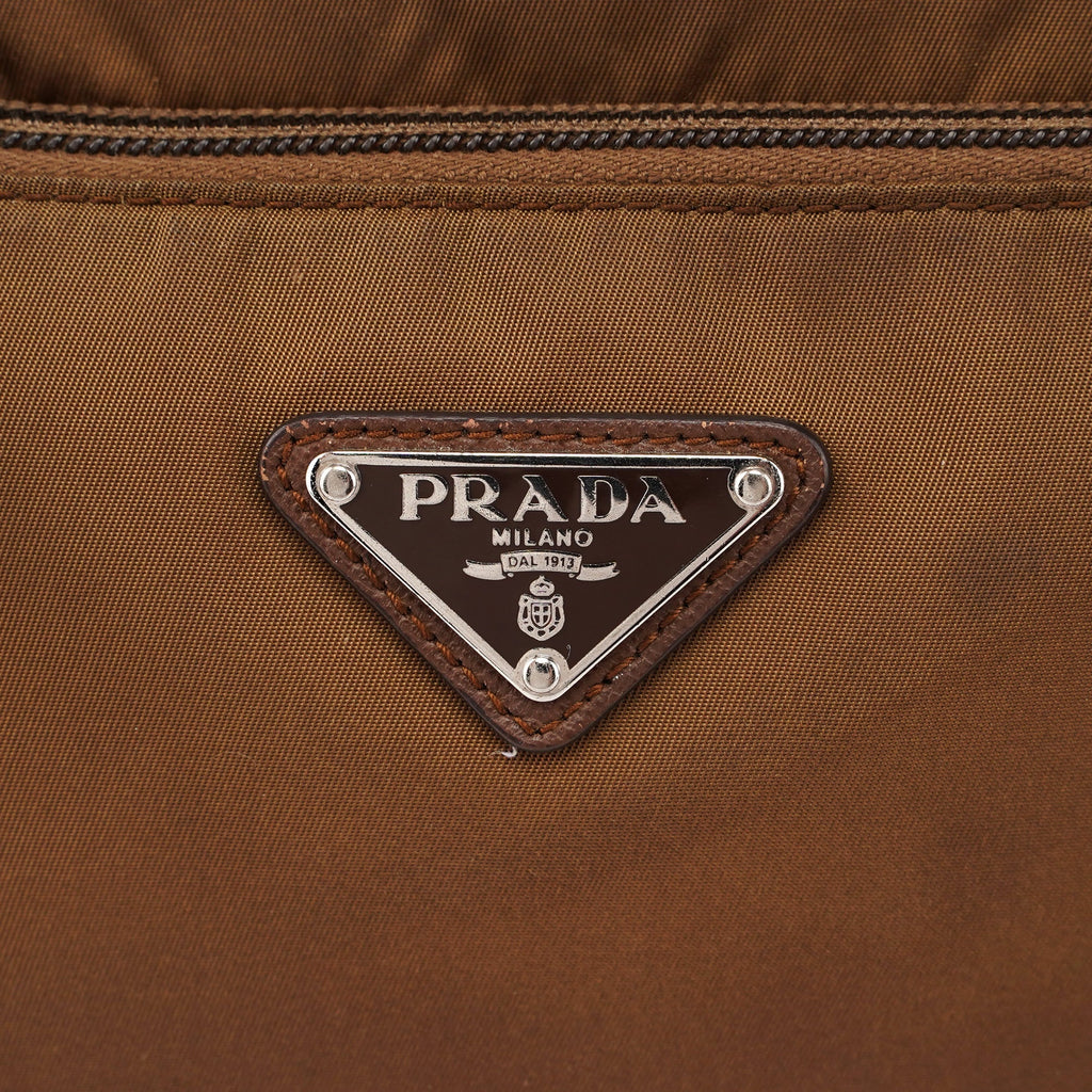 Brown Tessuto Saffiano Crossbody Bag