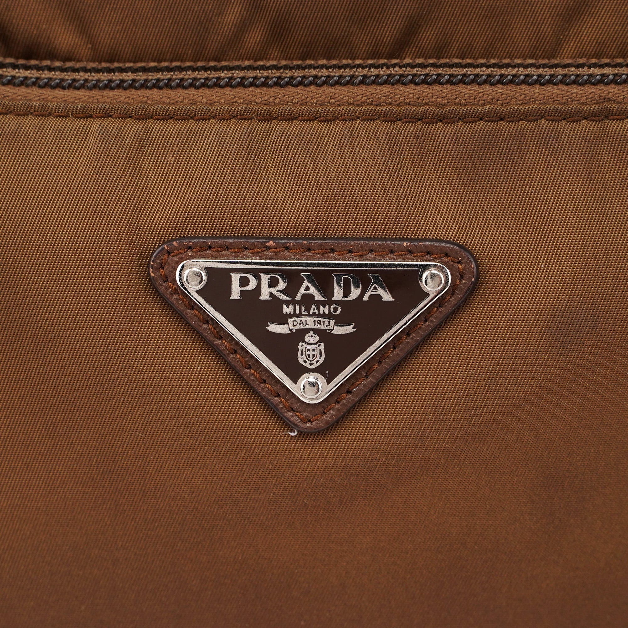 Brown Tessuto Saffiano Crossbody Bag