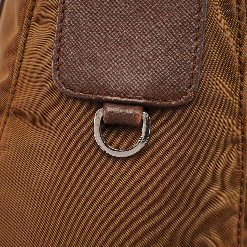Brown Tessuto Saffiano Crossbody Bag