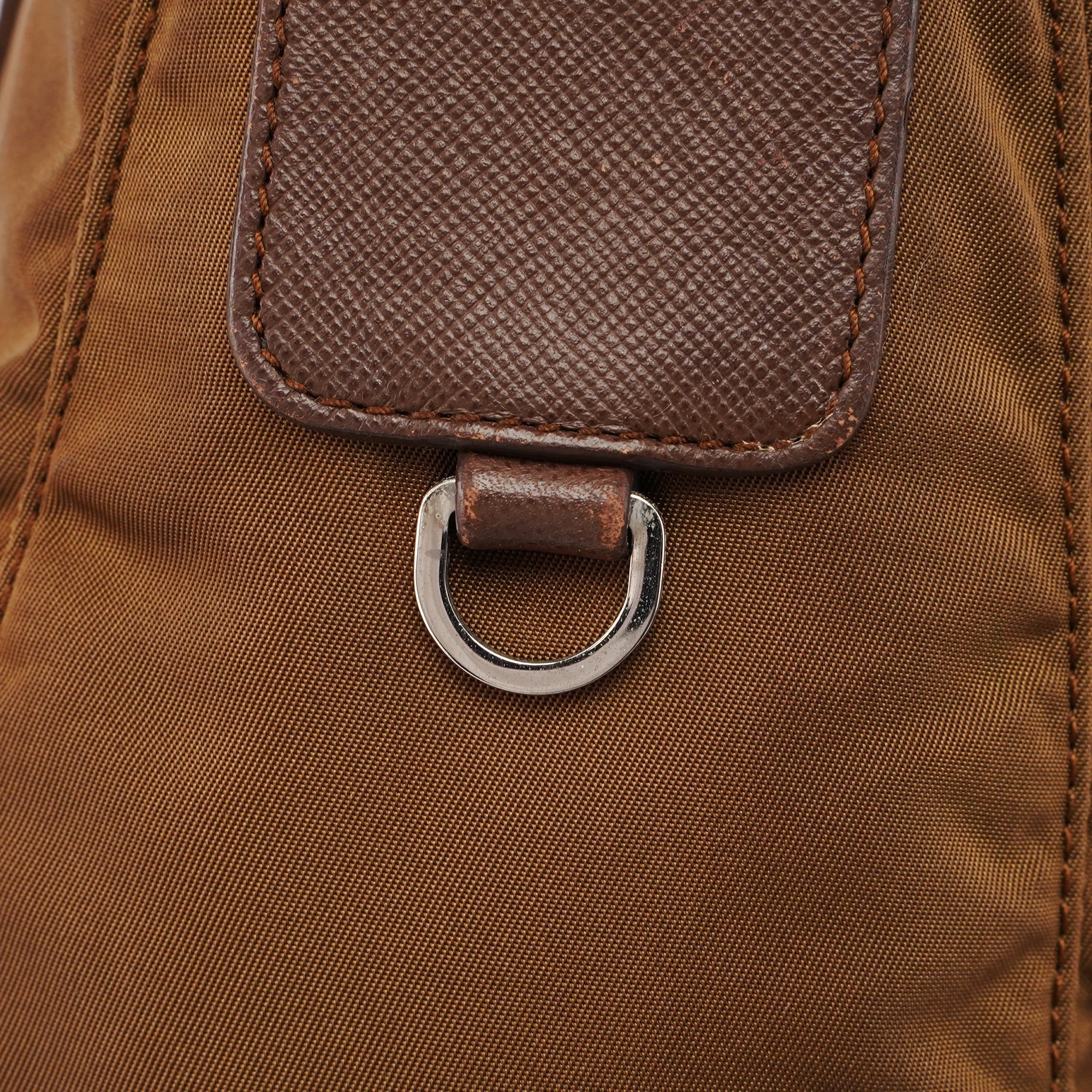 Brown Tessuto Saffiano Crossbody Bag