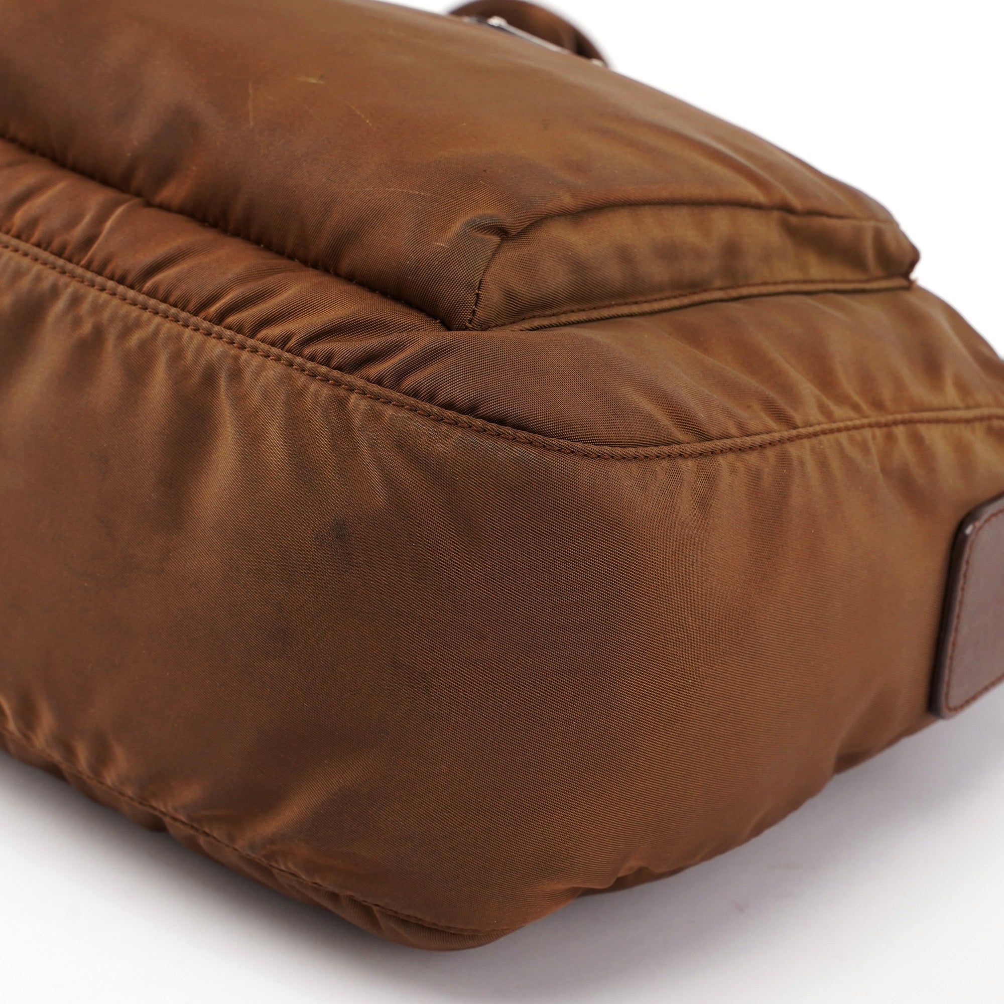 Brown Tessuto Saffiano Crossbody Bag