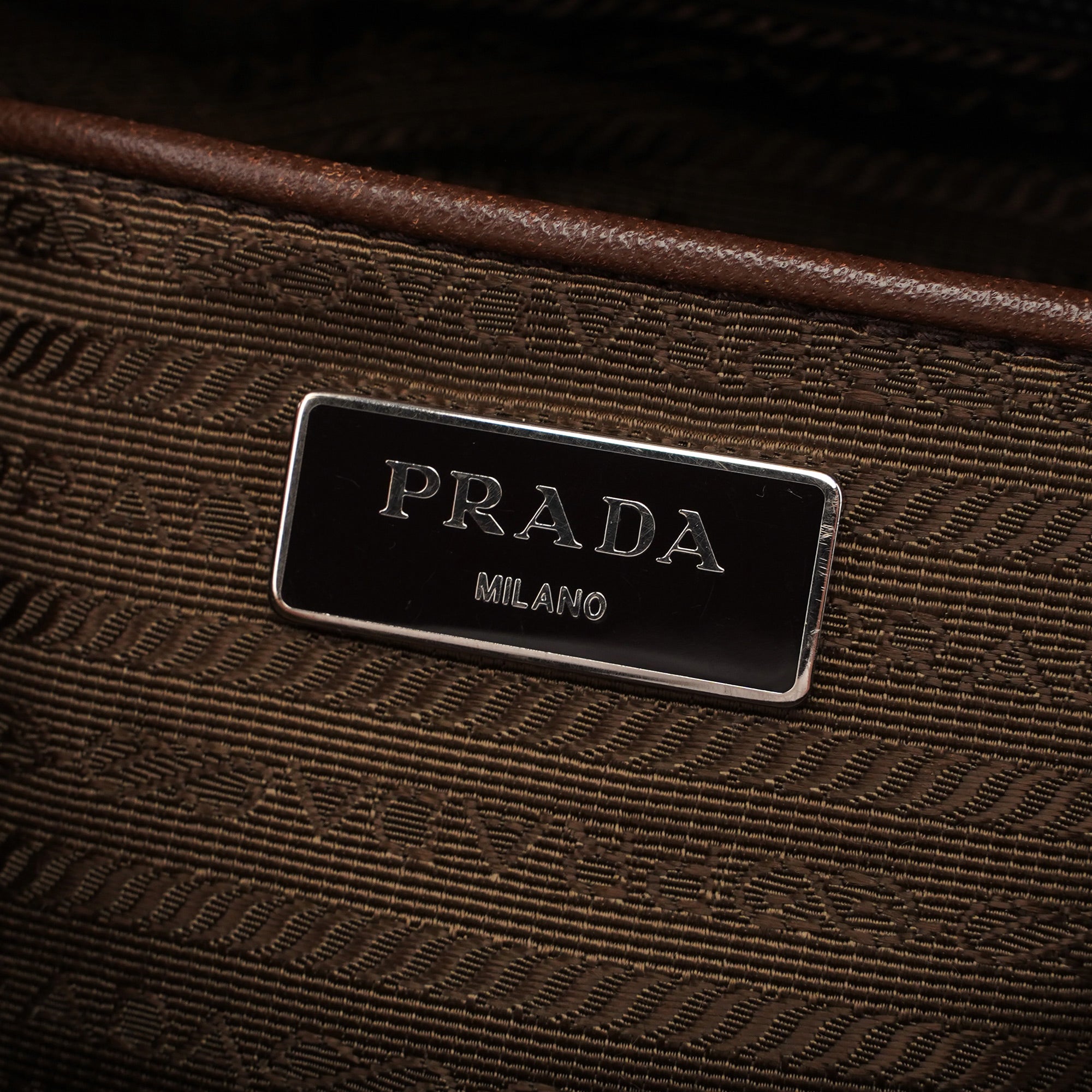 Brown Tessuto Saffiano Crossbody Bag