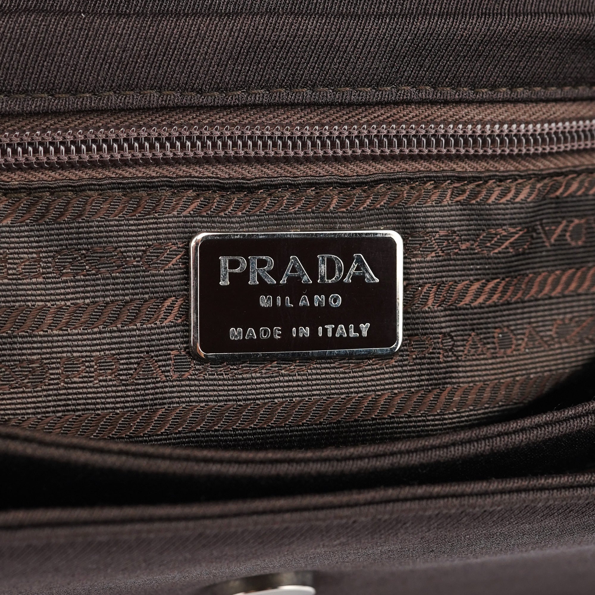 Brown Tessuto Swing Chain Shoulder Bag