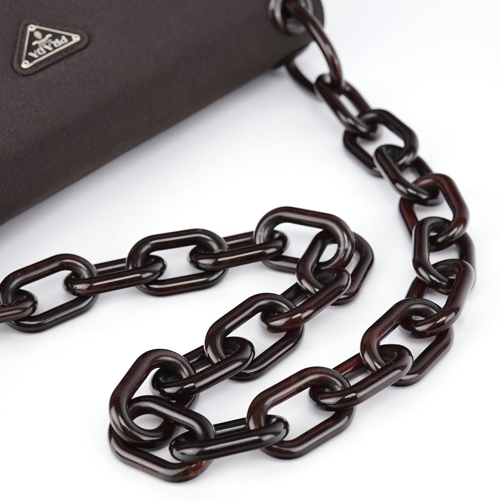 Brown Tessuto Swing Chain Shoulder Bag