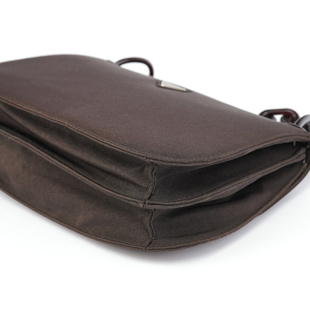 Brown Tessuto Swing Chain Shoulder Bag