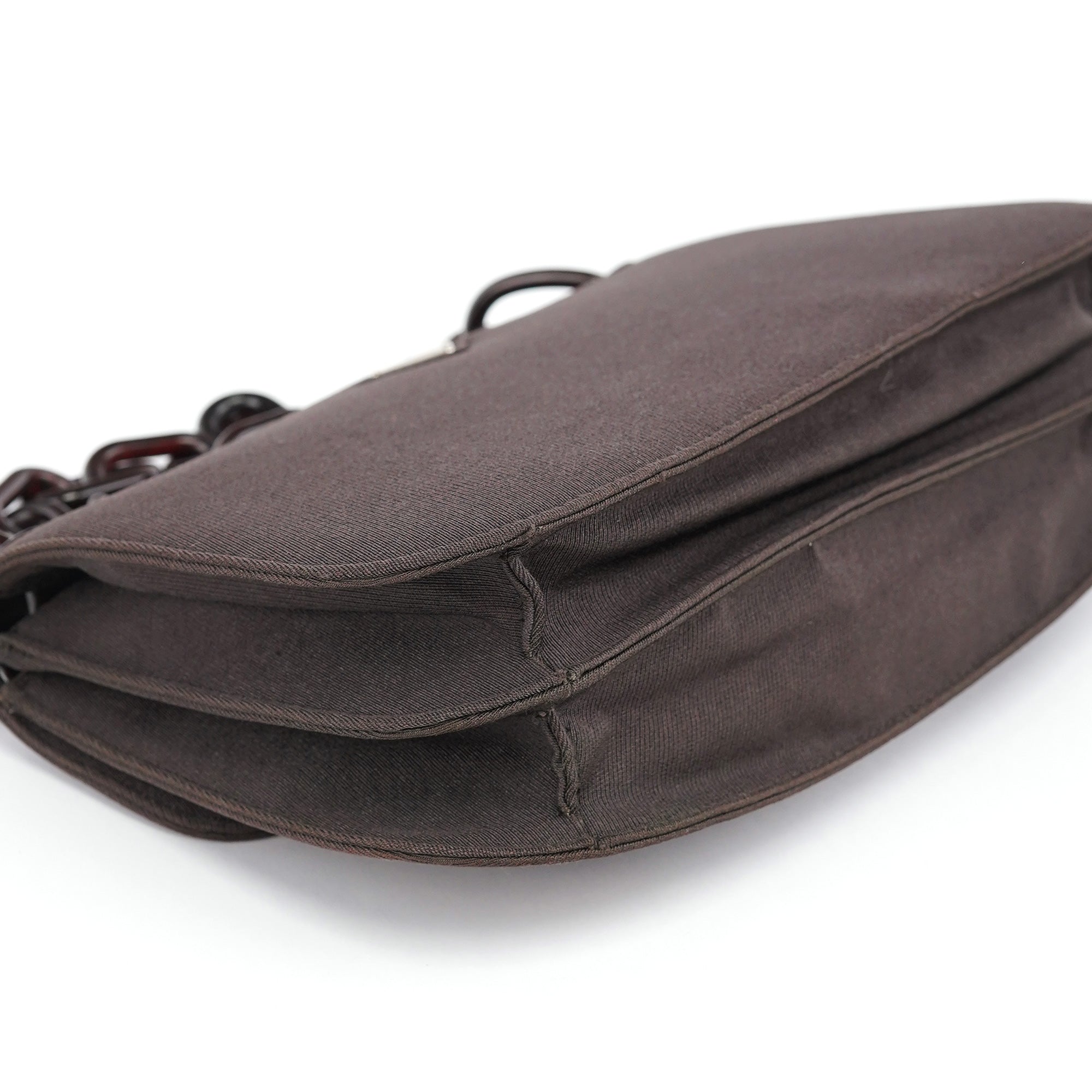 Brown Tessuto Swing Chain Shoulder Bag