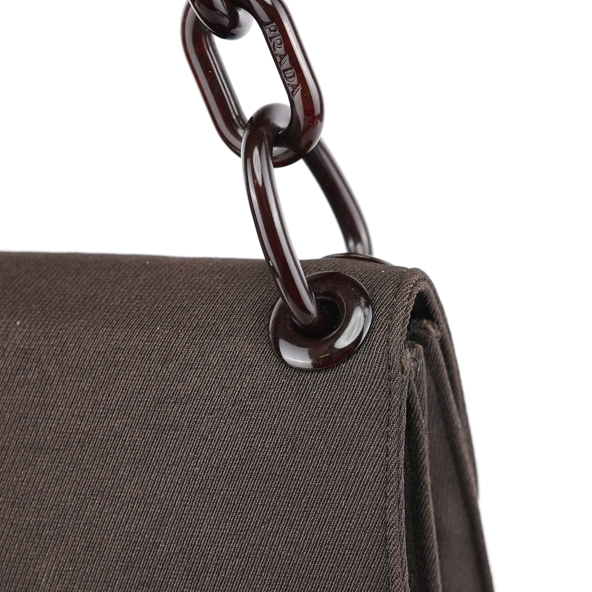Brown Tessuto Swing Chain Shoulder Bag