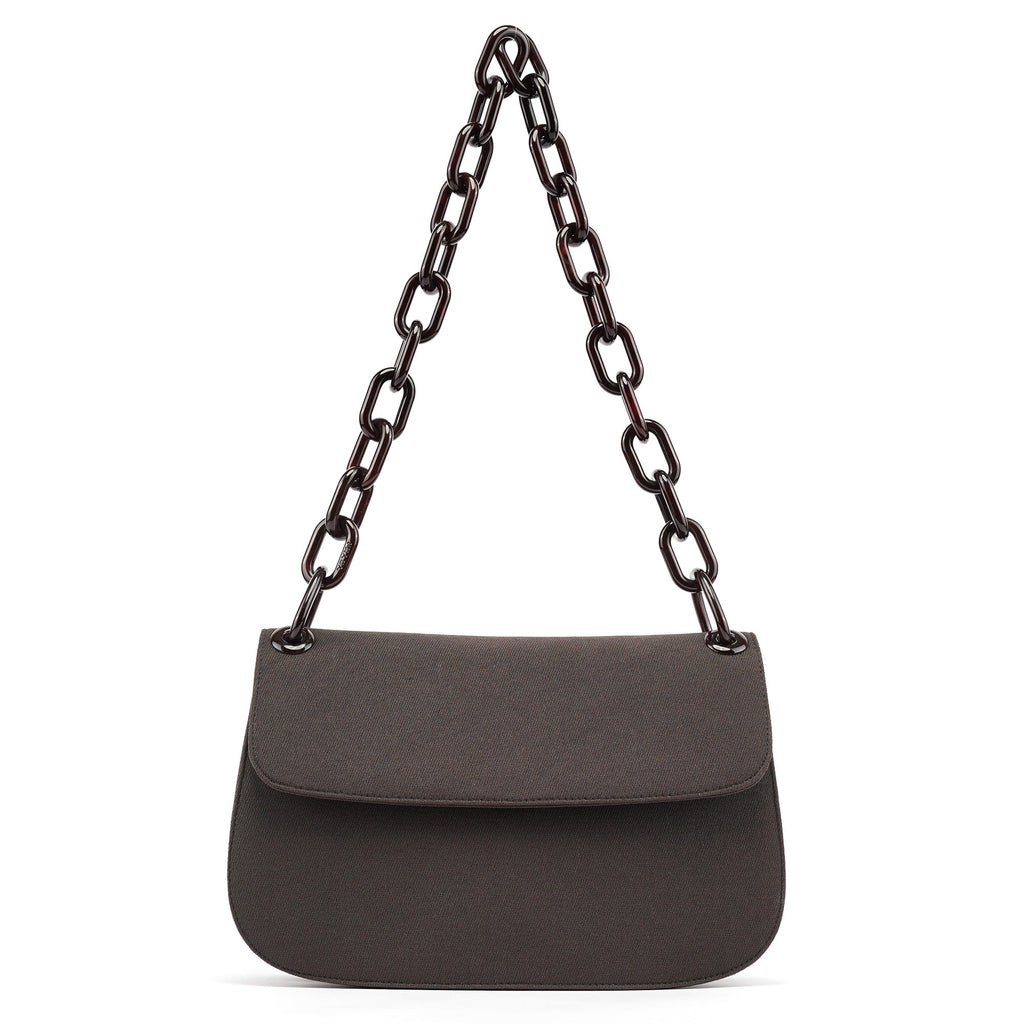 Brown Tessuto Swing Chain Shoulder Bag