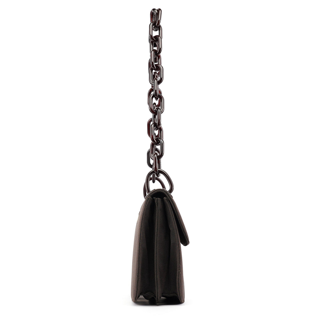 Brown Tessuto Swing Chain Shoulder Bag