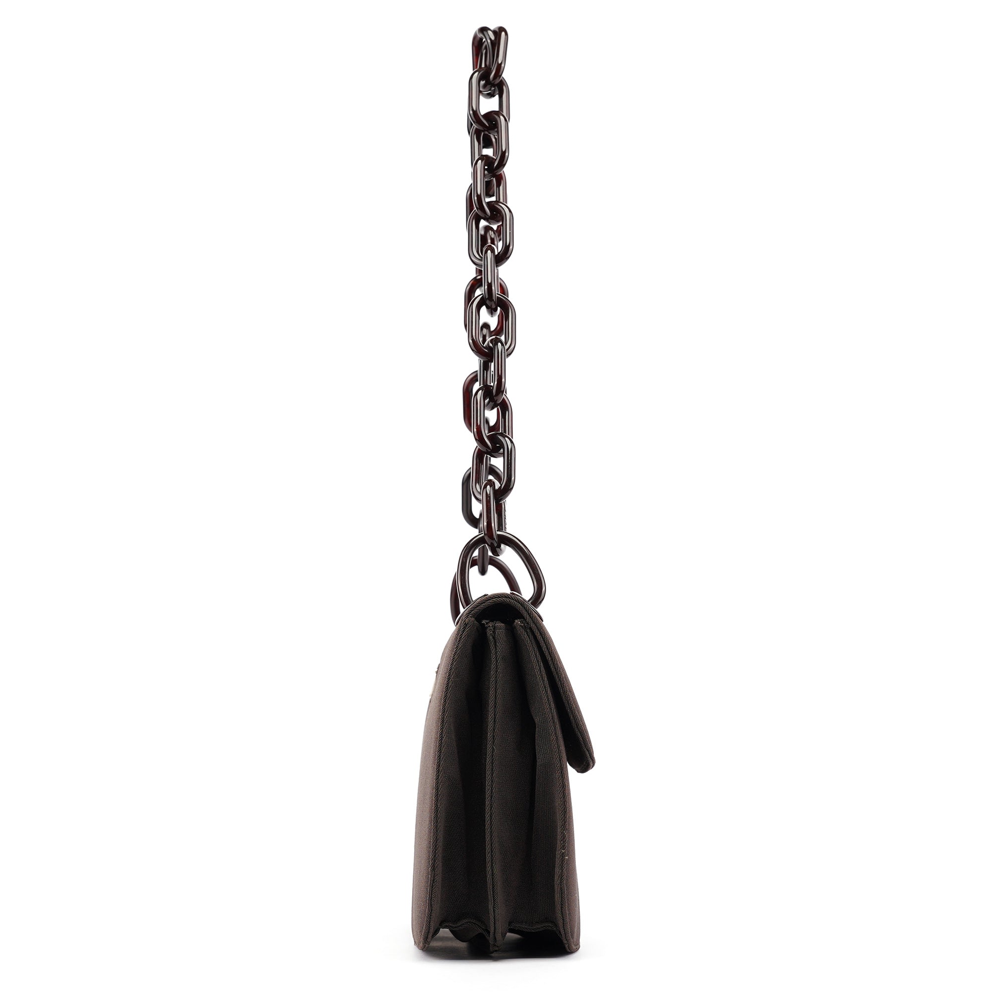 Brown Tessuto Swing Chain Shoulder Bag