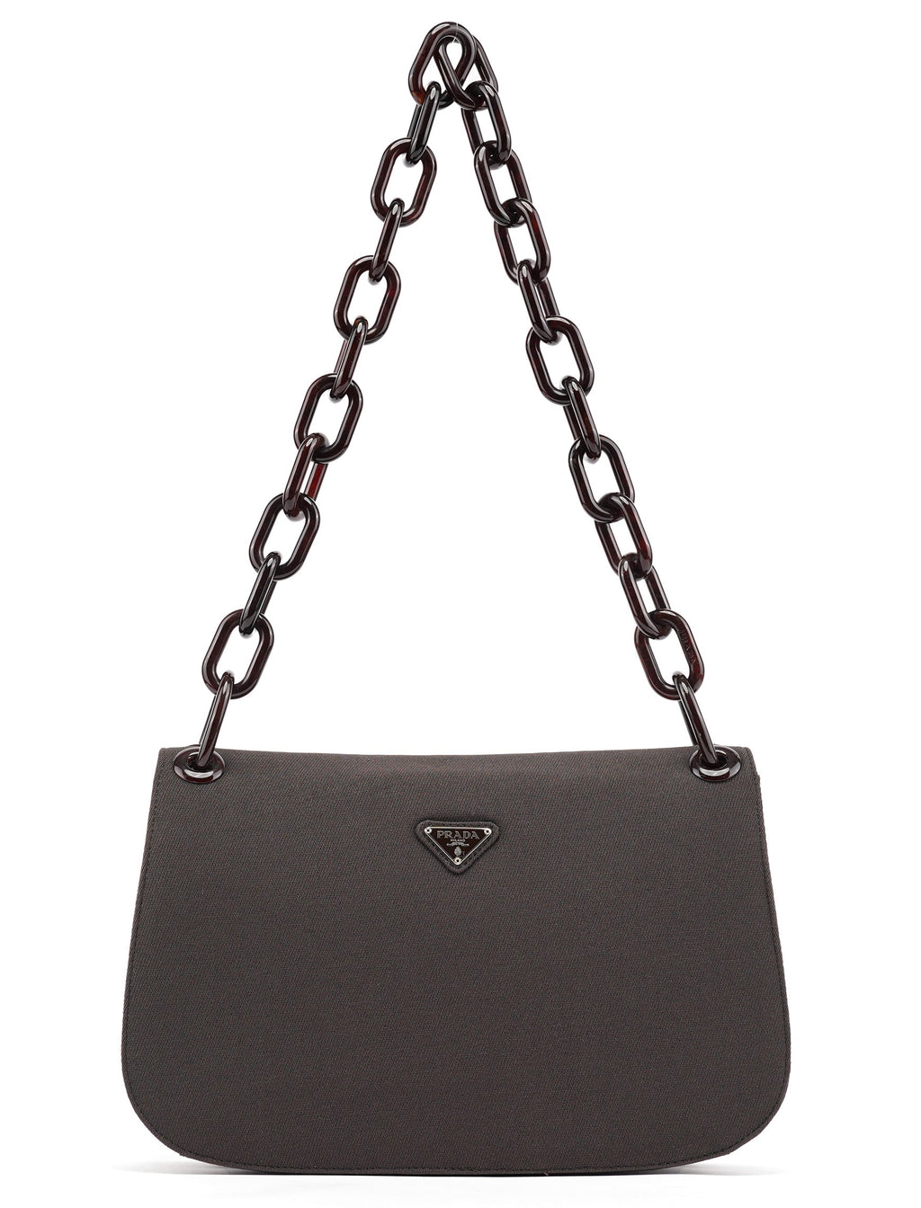 Brown Tessuto Swing Chain Shoulder Bag