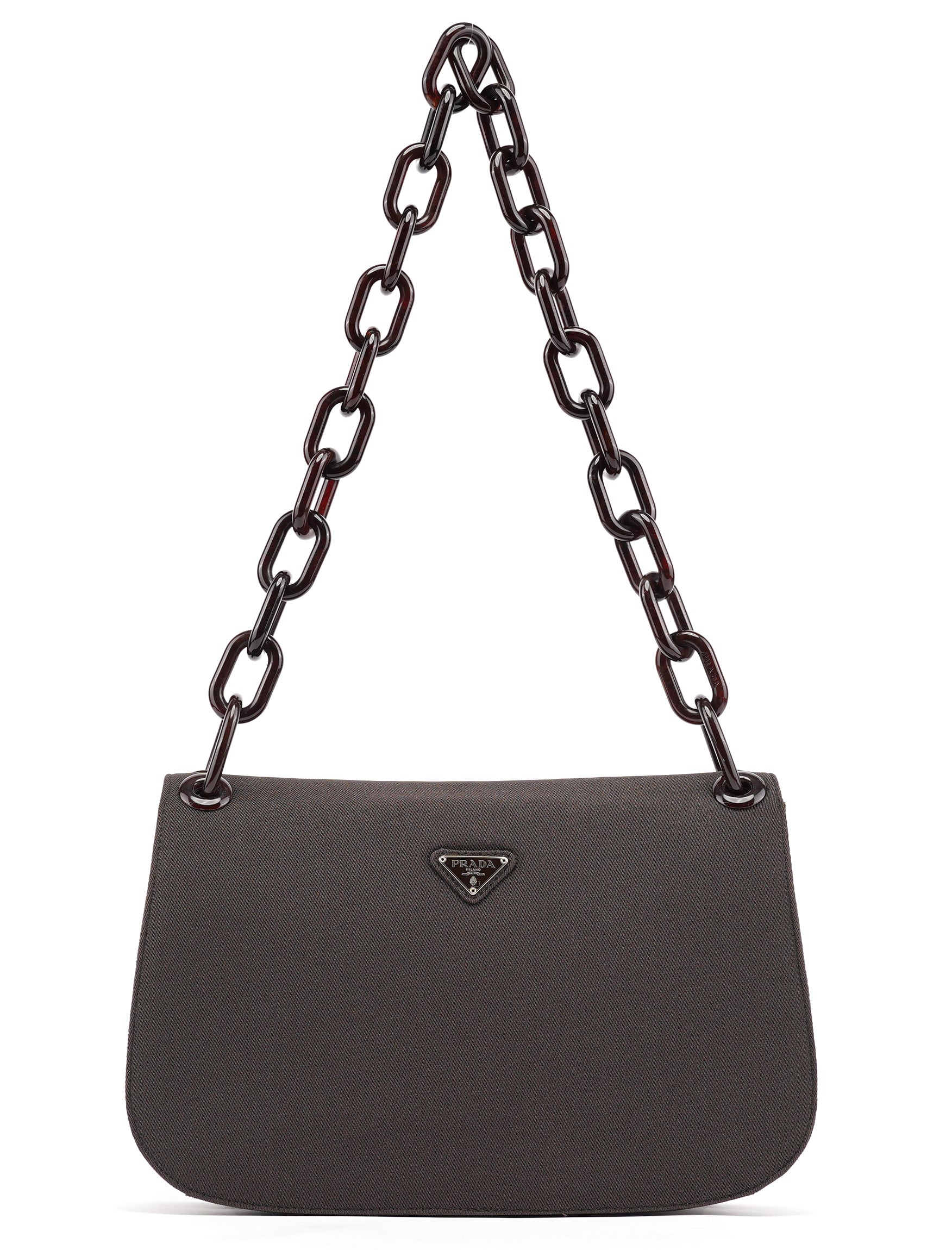 Brown Tessuto Swing Chain Shoulder Bag