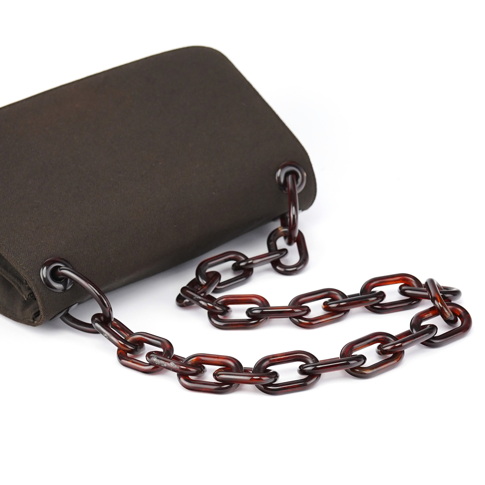 Brown Tessuto Swing Chain Shoulder Bag